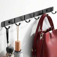 1pc No-Drill Space Aluminum Wall Hook, Kitchen Apron Hanger, Bathroom Robe & Towel Hook,Kitchen Storage,Kitchen Organizer,Kitchen Organiser,Storage Items,Kitchen,Storage,Organizer,Organiser,Organization,Organizers,Drawer Organizer,Travel,Kitchen Items,Kitchen Utensils,Kitchen Tools,Kitchen Things. - Multicolor - View 5