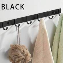 1pc No-Drill Space Aluminum Wall Hook, Kitchen Apron Hanger, Bathroom Robe & Towel Hook,Kitchen Storage,Kitchen Organizer,Kitchen Organiser,Storage Items,Kitchen,Storage,Organizer,Organiser,Organization,Organizers,Drawer Organizer,Travel,Kitchen Items,Kitchen Utensils,Kitchen Tools,Kitchen Things. - Multicolor - View 9