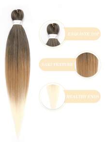 Pre-Stretched Braiding Hair Extension Professional Crochet Braiding Hair Hot Water Setting Professional Straight Yaki Synthetic Hair For Twist Braids - Ombre - View 6