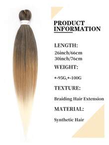 Pre-Stretched Braiding Hair Extension Professional Crochet Braiding Hair Hot Water Setting Professional Straight Yaki Synthetic Hair For Twist Braids - Ombre - View 5