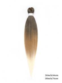 Pre-Stretched Braiding Hair Extension Professional Crochet Braiding Hair Hot Water Setting Professional Straight Yaki Synthetic Hair For Twist Braids - Ombre - View 3