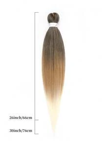 Pre-Stretched Braiding Hair Extension Professional Crochet Braiding Hair Hot Water Setting Professional Straight Yaki Synthetic Hair For Twist Braids - Ombre - View 2