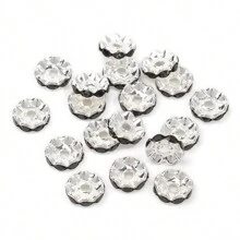 30 件 12 毫米混色波浪水晶珠隔珠适用于 DIY 珠宝制作笔手链工艺配件 - 浪邊鑽圈 - 查看 14