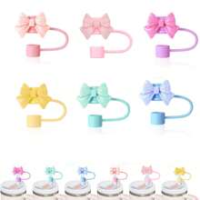 Bow Straw Hat Silicone Straw Lid Cup Cover, Suitable For 30&40oz Insulated Tumblers, Reusable Straw, Cute Straw Head Cover, Party Use - Multicolor - View 12