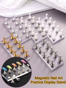 5 Styles Of Magnetic Nail Holder False Nail Tip Practice Stand Holder Acrylic Showing Shelf Nail Art Display For Salon DIY Manicure - Multicolor - View 1