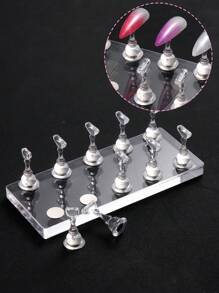 5 Styles Of Magnetic Nail Holder False Nail Tip Practice Stand Holder Acrylic Showing Shelf Nail Art Display For Salon DIY Manicure - Multicolor - View 6