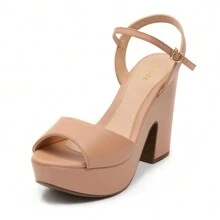 Klode Women's Platform Sandal With Thick High Heel And Comfortable Nude Wedge Platform - Màu be - Xem 1