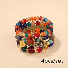 4pcs Colorful Beaded Bracelet - Multicolor - View 7