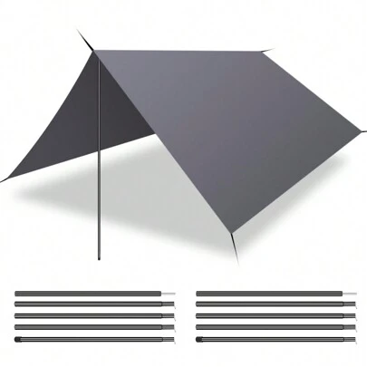 1 Pair Outdoor Tarp Poles Tent Poles Camping Poles Telescoping Durable Building Supporting Rod For Large Tarp & Large Tent Awning Canopy Porch Sun Sails 40-200CM/50-200CM