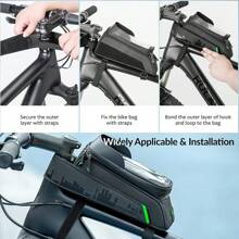 ROCKBROS Waterproof Touchscreen Seat Tube Package For 5.8 /6 Bicycle Accessories Bicycle Bag Front Wheel Phone Bicycle Accessories - 黑色 - 查看 8