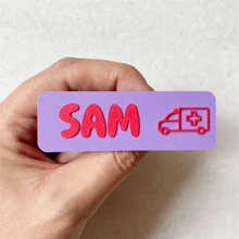 1 件个性化姓名徽章、注册护士姓名徽章、定制姓名徽章、趣味徽章、磁性徽章、教师徽章、助产士徽章、姓名标签 - 多色 - 查看 3