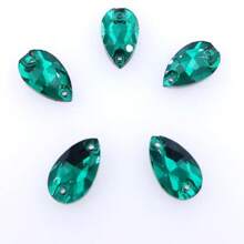 Slim Water Drop Shape Glass Multi Colors Shape Shiny Handmade Sewing Crystal Hand Sewn Rhinestone  Decoration Beads Flat Back With Holes Gems DIY Accessories Sew On Stones Strass For Decorating Clothes, Dress, Bags, Shoes, Brooches, Earrings, Handicrafts - Multicolor - View 49