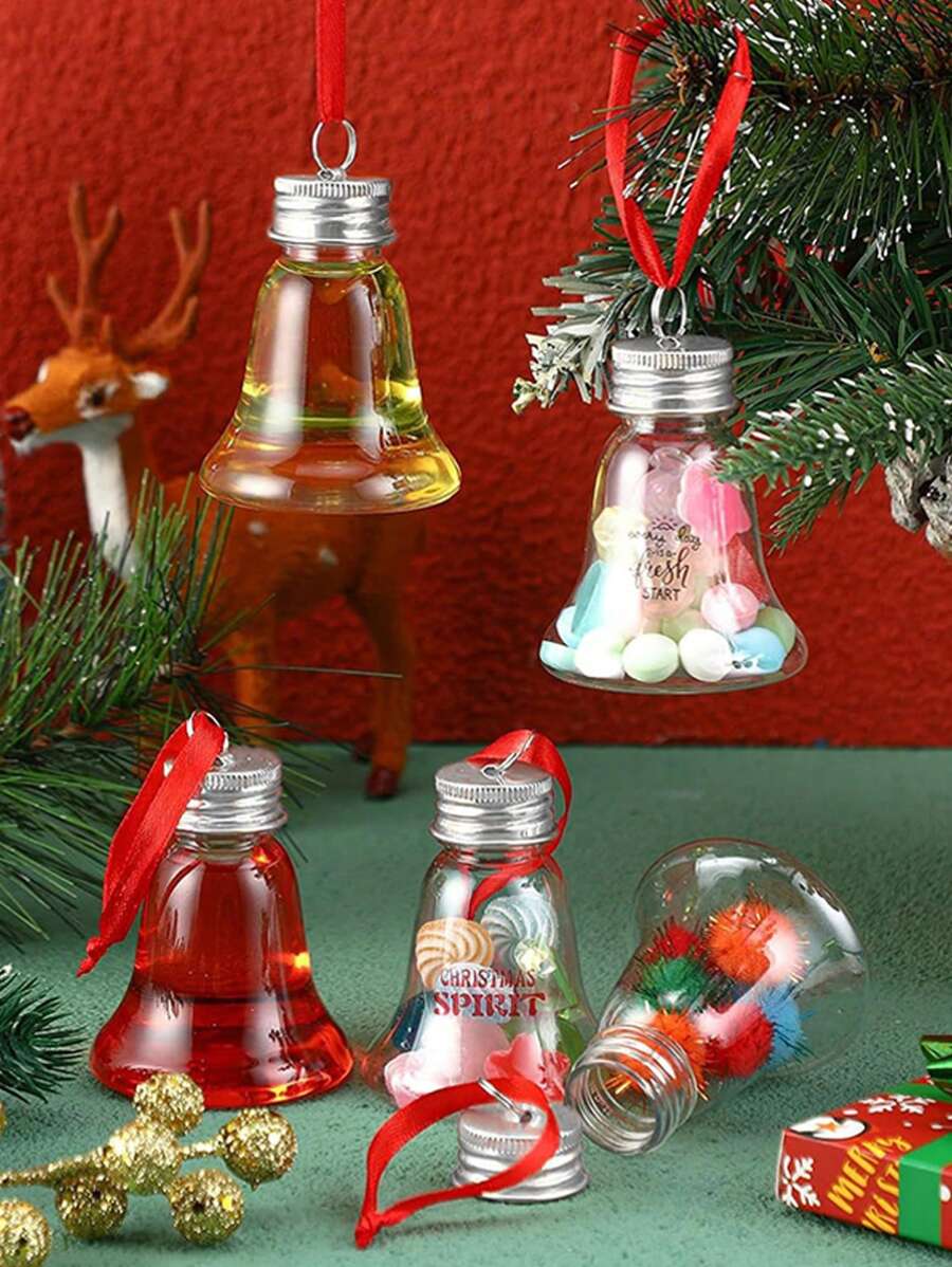 10pcs 50ml Deluxe Christmas Ball Ornament Set - Hanging Christmas Decoration, Party Beverage Container, Candy And Dried Fruit Storage - Perfect For Christmas Tree Decoration, Party, And Gift Giving, Halloween, Halloween Decoration