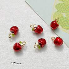 5/Pcs Random Mixed Color Alloy 3D Fruit Pendant DIY For Earrings, Bracelets, Keychains, Bag Charms, Pendant Accessories - Multicolor - View 13