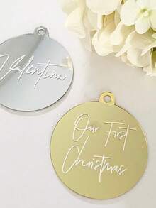 20pcs Clear Round Acrylic Blank Discs With Holes, Suitable For Christmas Tree Decor,Christmas Gift - Multicolor - View 5