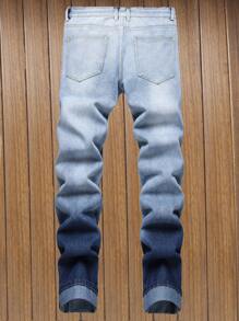 Jeans di moda in denim dai colori a contrasto per uomo
