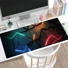 FoBianJie Cool Geometric Stripes Keyboard Mouse Pad Desk Mat, 3D Gaming Mouse Pad For Living Room And Bedroom, Home Decor For Gamers, Gift Mouse Pad With Non-Slip Rubber Base Back To School