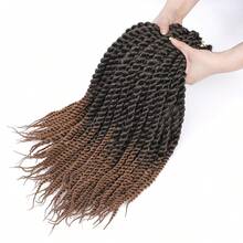 Cabelo de crochê torcido Havana 1/6 pacotes 12/72 fios 10/14/18 polegadas tranças de crochê cabelo de crochê torcido senegalês Jumbo tranças de crochê torcido Havana (10/14/18 polegadas (pacote de 1/6), T30 - Ombre marrom - Ver 5