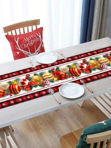 1 tấm khăn trải bàn bằng polyester họa tiết quả mọng Giáng sinh, khăn trải bàn trang trí tiệc Giáng sinh cho kỳ nghỉ đông tại nhà, tiệc - Nhiều màu - Xem 9