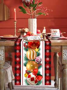 1 tấm khăn trải bàn bằng polyester họa tiết quả mọng Giáng sinh, khăn trải bàn trang trí tiệc Giáng sinh cho kỳ nghỉ đông tại nhà, tiệc - Nhiều màu - Xem 6