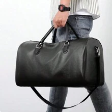 1 件大容量复古行李袋，男女皆宜，PU 皮革旅行袋，短途旅行手提包，休闲手提行李袋，行李袋，搬家储物袋，旅行袋，旅行整理袋，机场旅行服装，旅行用品，行李袋，圣诞礼物创意，男士礼物，男士礼物，男朋友，爸爸，生日礼物，男士礼物，圣诞礼物，健身包，运动包，训练包，假期，感恩节，感谢礼物，旅行箱，过夜包，行李袋，周末包，行李袋，手提包，大学包，行李袋，周末包，医院包，冬季 - 黑色 - 查看 2