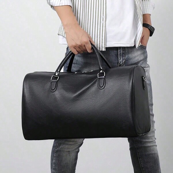 1 Stück modischer großvolumiger Retro-Reisetasche für Damen und Herren, PU-Leder Reisetasche, Kurztrip Handtasche, lässige Tragetasche, Gepäcktasche, Umzugstasche, Reisetasche, Reiseveranstalter Outfit, Flughafen Reisekleidung, Reiseartikel, Weihnachtsgeschenkideen, Geschenke für Männer, Jungen, Freund, Vater, Geburtstags-, Weihnachtsgeschenke, Sporttasche, Trainingsrucksack für Urlaub, Thanksgiving, Dankeschön-Geschenke, Koffer, Wochenendtasche, Reisetasche für Gepäck, Handgepäck, College-Tasche, Reisetasche, Krankenhaustasche, Winter