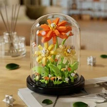 DIY Flower Building Blocks Set,Mixed Color,ABS Material,3D Flower Craft Kit - Rose,Lotus,Sunflower,Blue Dahlia,Home/Office Desk Decor,Perfect Gift For Valentine's Day,Birthday,Anniversary,Christmas,Mother's Day,Teacher's Day,Craft Set,Fantasy,Gift Set,Building Blocks,Music,Diy Kit,Valentine's Day Gifts,Constructor,Valentine's Day,Jelly Blocks,Book Nook Kit,Flower Building Set