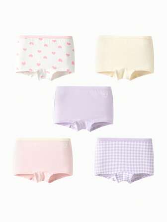 Balabala Young Girls Elastic  Underwear 5 Packs