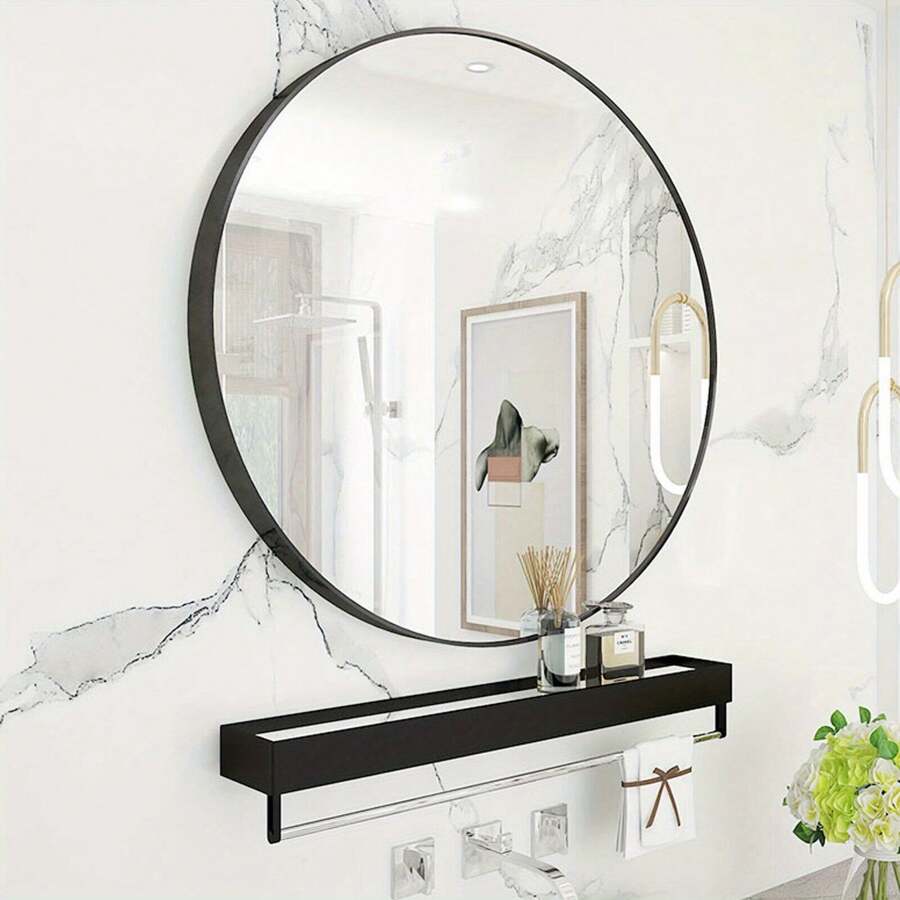 Round Mirror Circle Hanging Wall Mirror Home Decorative Wall Mounted Vanity Mirror For Bathroom Living Room Back To School Room Decor School Supplies - 70 cm - View 1