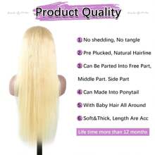 13x6 Ginger Lace Front Wigs Human Hair Straight Ginger Orange Lace Front Wigs Human Hair Orange Frontal Wigs Human Hair For Women Pre Plucked With Baby Hair 180% Density - 613 - 查看 3