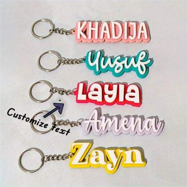 1 Stück personalisierter Acryl-Namensanhänger, DIY personalisierte Buchstaben Regenbogen Kollektion für Schultüte, Sommerferienstil, einzigartiges Buchstabenetikett, frischer Makaron-Ton, Taschenbaumler, ideales Geschenk für Familie und Freunde zu Halloween und Weihnachten, langanhaltend, graviert, Edelstahl, farbig, süß, niedlich, witzig, Kawaii, Y2K, stylisch, unisex, lässig, individuell, personalisiert, einzigartig, angepasst, ideale Geschenke für sie, ihn, Freund, Freundin, Familie, Freunde, schicker Herbst, Bekleidungszubehör, personalisierte Schlüsselanhänger & Accessoires