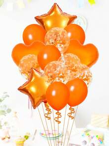 14pcs 18" Star & Heart Foil Balloons, 12" Transparent Sequins Latex Balloons, Suitable For Wedding/Birthday Party Decorations, Ramadan, Ramadan Decor, Eid Mubarak - Multicolor - View 10