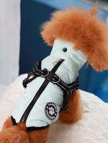 2-In-1 Pet Winter Jacket And Harness Coat, Turtleneck Vest, Thick Autumn/Winter Clothing