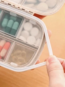 2Pcs/1Pc Travel Pill Box, Portable Medicine Organizer For Camping & Hiking - 8 Compartments, Pocket-Sized, Secure Storage For Daily Doses, Vitamins And Supplements, Easy To Carry And Use Travel Essentials, Travel Organizer For Beach, Summer Vacation Back To School School Supplies Holiday Holiday Essentials Accessories Mini Perfume For Women Perfume For Men Perfume Bottle - Multicolor - View 5