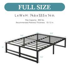 HOOMIC Twin/Full/Queen/King Metal Bed Frame, Stable Mattress Foundation, Reinforced Structure, Headboard Compatible, No Box Spring Needed, Easy Assembly * Bed Frame Queen Queen Bed Frame Bed Frame Full Full Size Bed Frame King Size Bed Frame Twin Bed Frame Room Decor Home Decor Christmas Decor Bedroom Decor Valentine Day Decor Storage Living Room Decor Furniture House Decor - màu đen - Xem 8