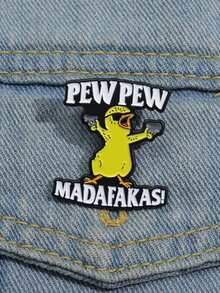 1 件独特可爱小黄鸭/可爱小狗卡通动物金属胸针 - 男女街头风格配饰服装围巾装饰 - 彩色 - 查看 4