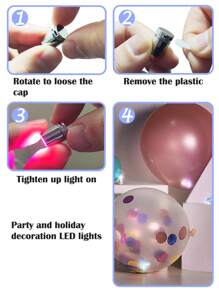 100pcs LED Electronic Lights, Handmade Creative Parts, Plastic Small Color Lights, DIY Flashing Light Bulbs, Luminous Decoration, Mini Battery Powered LED Party Lights, Used For Paper Lanterns, Floral Decoration, Indoor And Outdoor Terraces, Wreaths, Gardens, Weddings, Parties, Multi-Color 50pcs24pcs/12pcs/6pcs/1pc(Seven Color Slow Flashing)