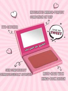 Misslyn Treat Me Sweet 2件装粉状腮红套装。Treat Me Sweet 粉状腮红，丝滑粉质，哑光或珠光两种妆效可选，提亮肤色，自带镜子，打造自然哑光光泽，持久显色，轻盈柔滑，易于晕染，打造自然妆容，适合Y2K风格派对、海滩、旅行、度假、露营、户外活动等场合。 - 16 YOU MAKE ME BLUSH!+42 LOVE YOU PEACH AND EVERY DAY! - 查看 5