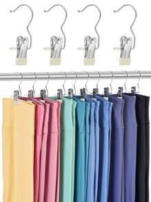 10个装不锈钢衣夹，洗衣挂钩挂夹，可调节金属裤架带夹子，靴架夹子，带钩洗衣钉，衣柜衣架整理夹，袜子毛巾夹，重型衣夹，散装衣架夹，适用于衣柜、旅行、裤子、袜子、手提包等。 - 彩色 - 查看 11