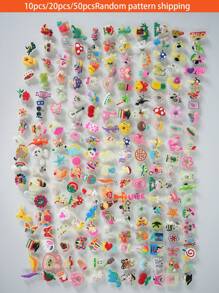 20 件各式发光鞋饰，适合成人男女。可用于装饰鞋子、凉鞋、木屐以及手镯和腕带。非常适合派对和生日礼物。（各式各样的款式，手工制作，可能有轻微的胶水残留或缺陷，但不影响正常使用） - 彩色 - 查看 3