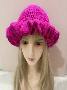 Women's Fashion Tie-Dye Ruffle Knit Hat - A Stretchy, Warm Polyester Winter Hat With A Unique Pleated Design That Is Perfect For Halloween And Fantasy Themes - Multicolor - View 13