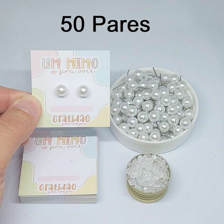 Pink Pearl Earring With Tag And Studs Pink October Pampering Customer Mother's Day - 標籤2 - 查看 1