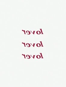 1 件防水临时纹身贴纸，简单情侣字母设计，适合新潮时尚人士 - 玫紅色 - 查看 2