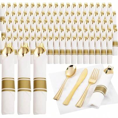 120 Pack Gold Plast…
