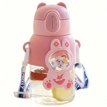 1 件 600 毫升/20.29 盎司塑料水瓶，夏季吸管杯，运动、健身、户外旅行、返校用品便携式水瓶水瓶刷 - 綠色 - 查看 5