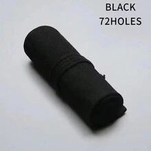 Estuche de lona hecho a mano creativo con 12/24/36/48/72 agujeros, gran capacidad, estuche de lápices, caja de papelería para bocetos, caja de papelería simple, bolsa para bolígrafos, soporte para bolígrafos, bolsa de almacenamiento de maquillaje (sin lápices) - cortina de pluma - Ver 15