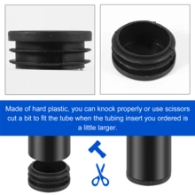 6Pcs Plastic Blanking End Cap Pipe Tube Insert Plug Cover 40mm Black - Multicolor - View 8