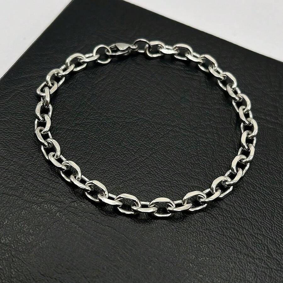 E&M 316L Stainless Steel Silver Padlock Bracelet - Bạc - Xem 1