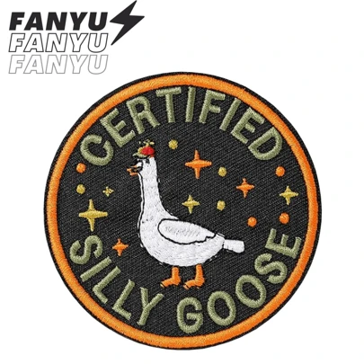 CERTIFIED SILLY GOOSE Colorful Embroidered Patch - Cute Animal Hippie Punk Rock Cartoon Anime Sticker, DIY Iron-On Or Sew-On Embroidery Patch, Clothing Decoration Accessory Summer, School