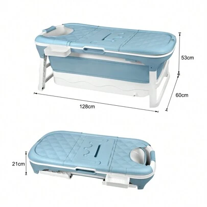  Froadp Folding Travel Bathtub With Removable Lid, Soap Dish, Massage Rollers For Adults, Mobile Bathtub For Small Bathroom